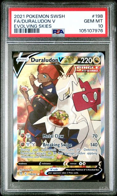 PSA 10 - Duraludon V (Alternate Full Art) - SWSH07: Evolving Skies (SWSH07)